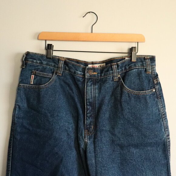 Work King Men's 36Wx30L Blue Denim Thermal Fleece Lined Straight Leg Jeans - Picture 3 of 10